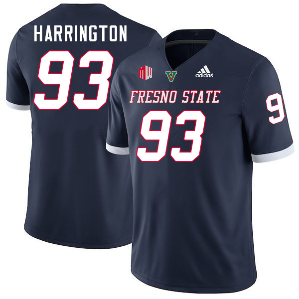 Fresno State Bulldogs #93 Bryson Harrington College Football Jerseys Stitched-Navy